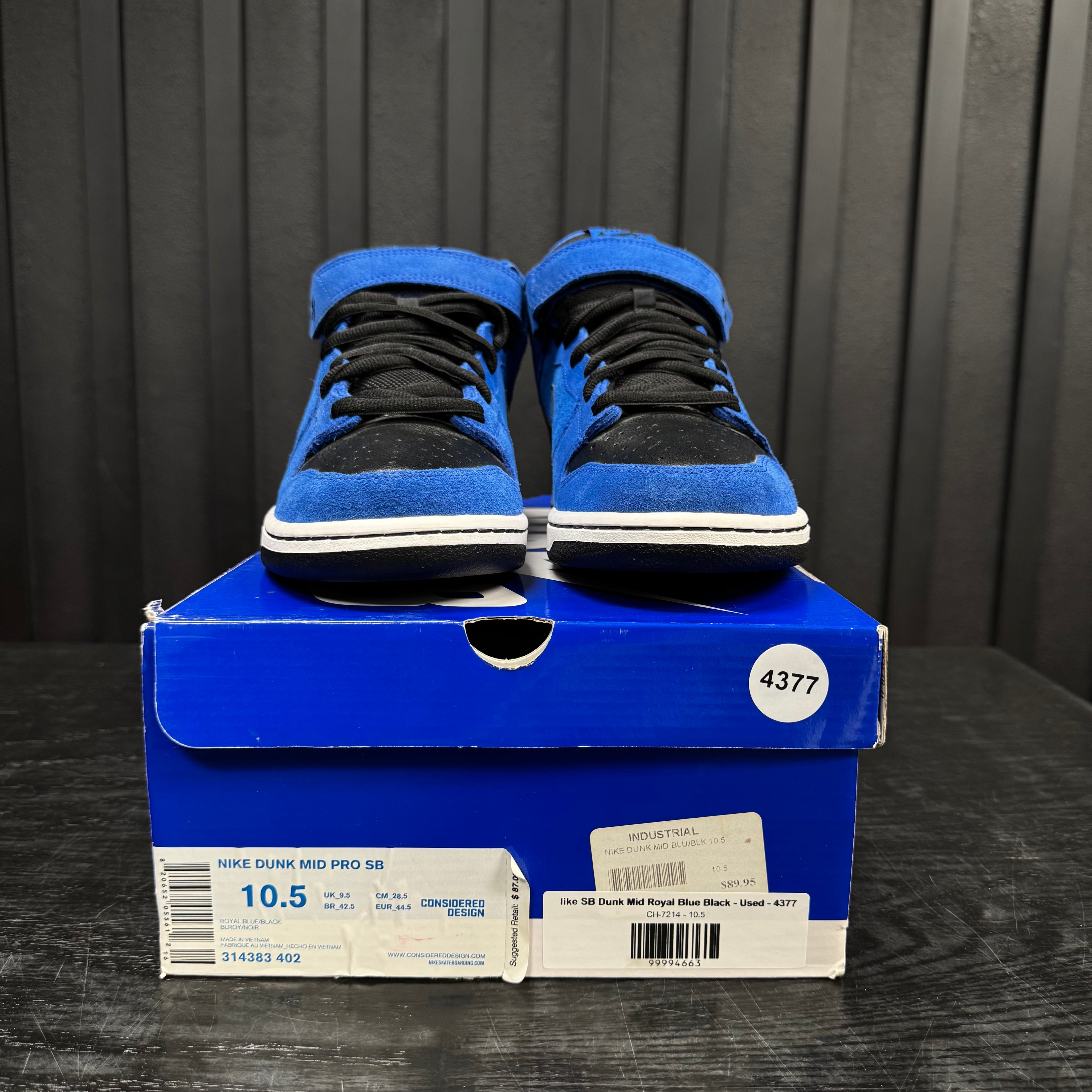 Nike SB Dunk Mid Royal Blue Black - Used - 4377