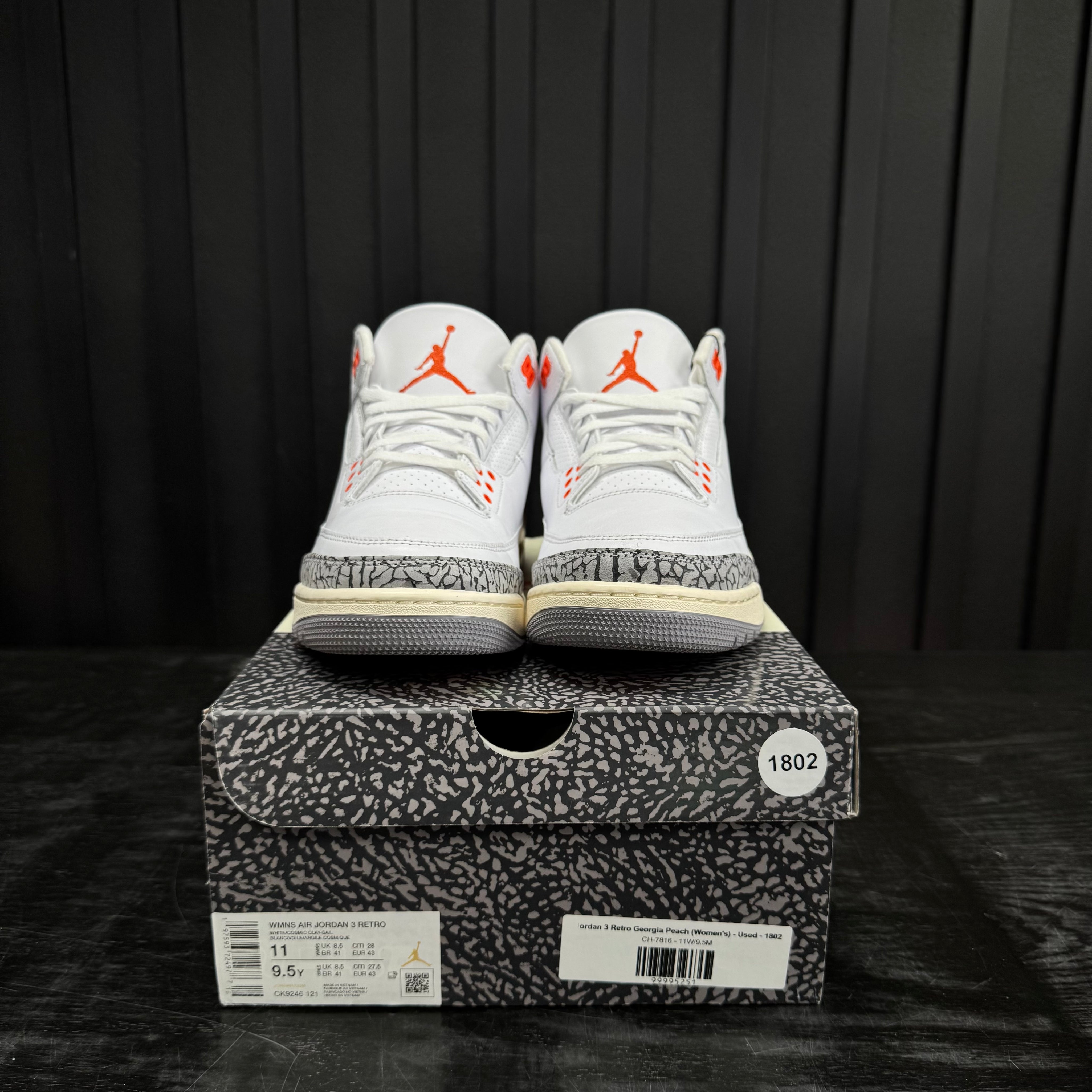 Jordan 3 Retro Georgia Peach (Women's) - Used - 1802