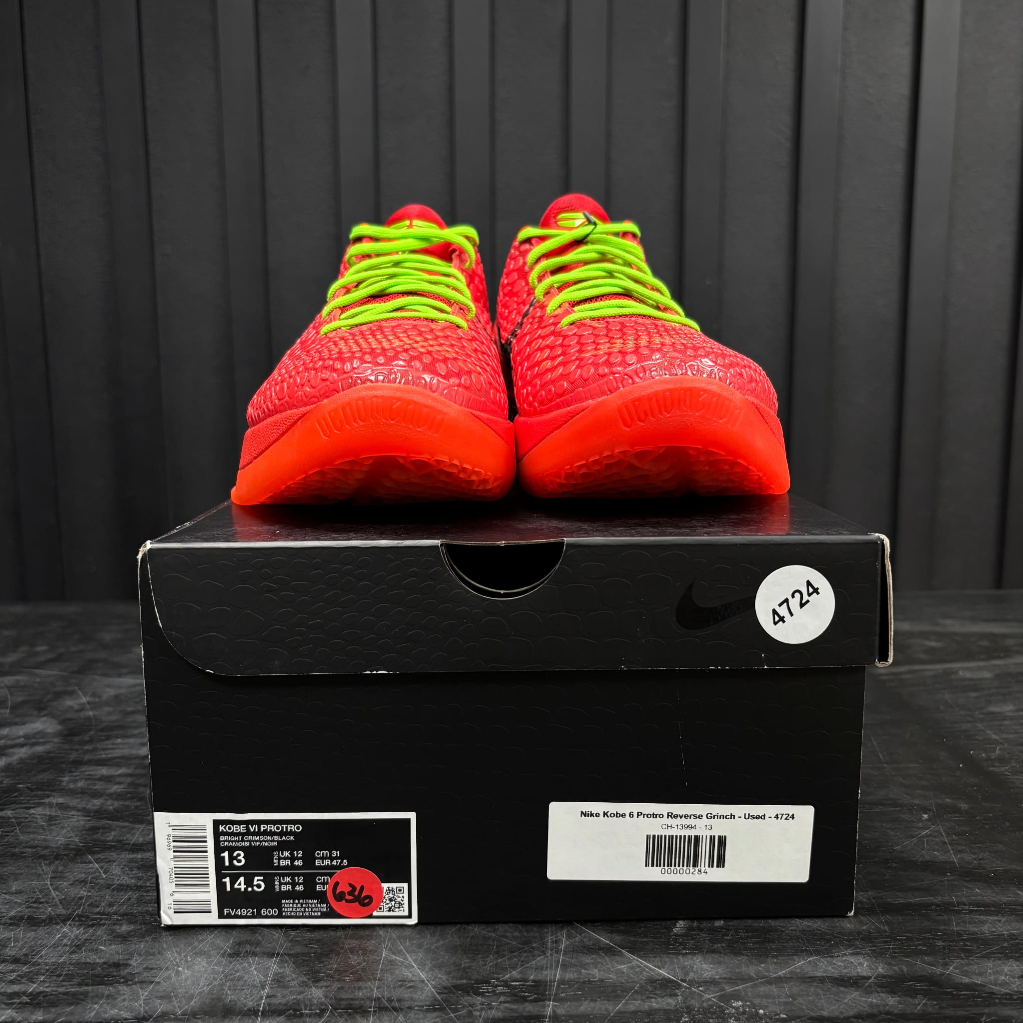 Nike Kobe 6 Protro Reverse Grinch - Used - 4724