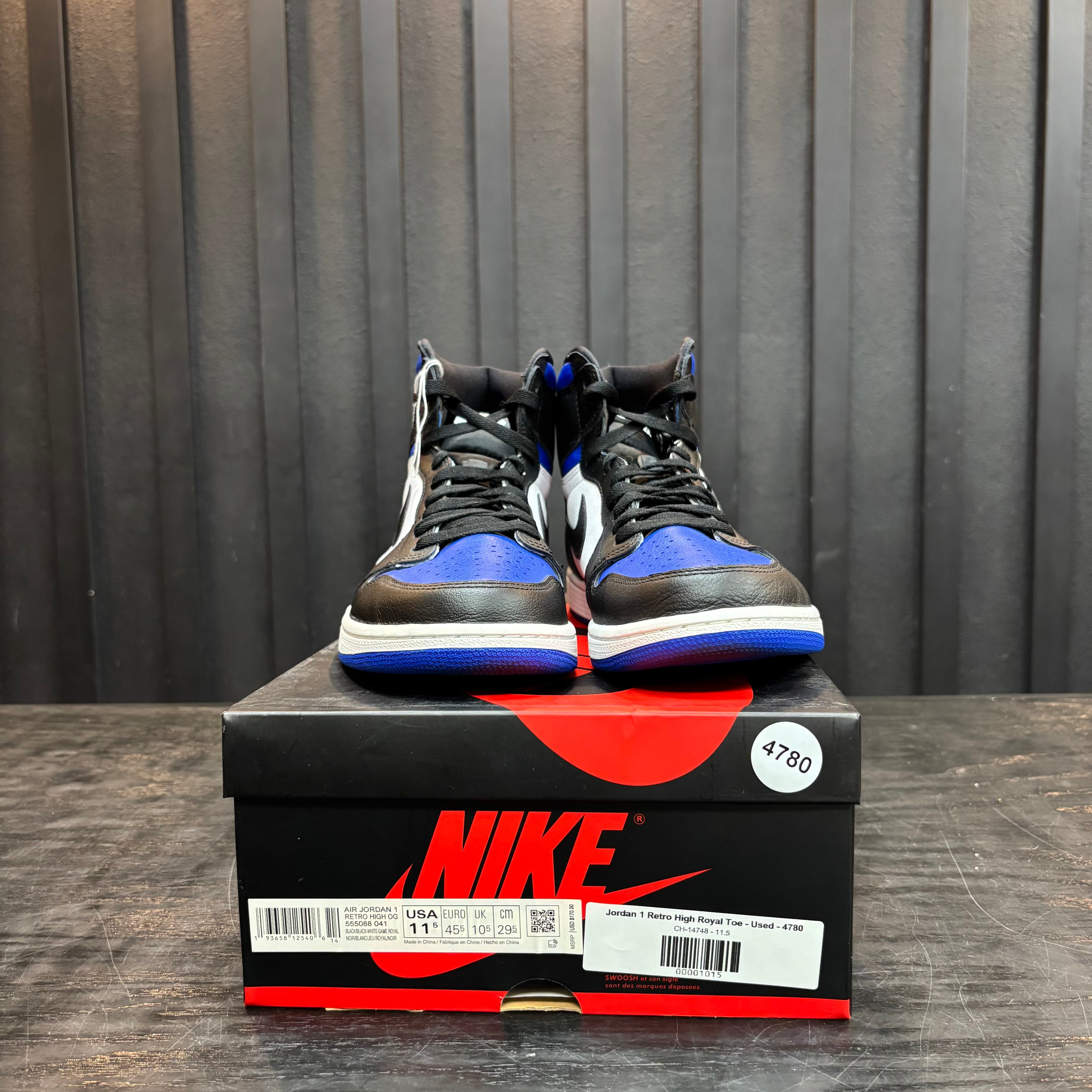 Jordan 1 Retro High Royal Toe - Used - 4780