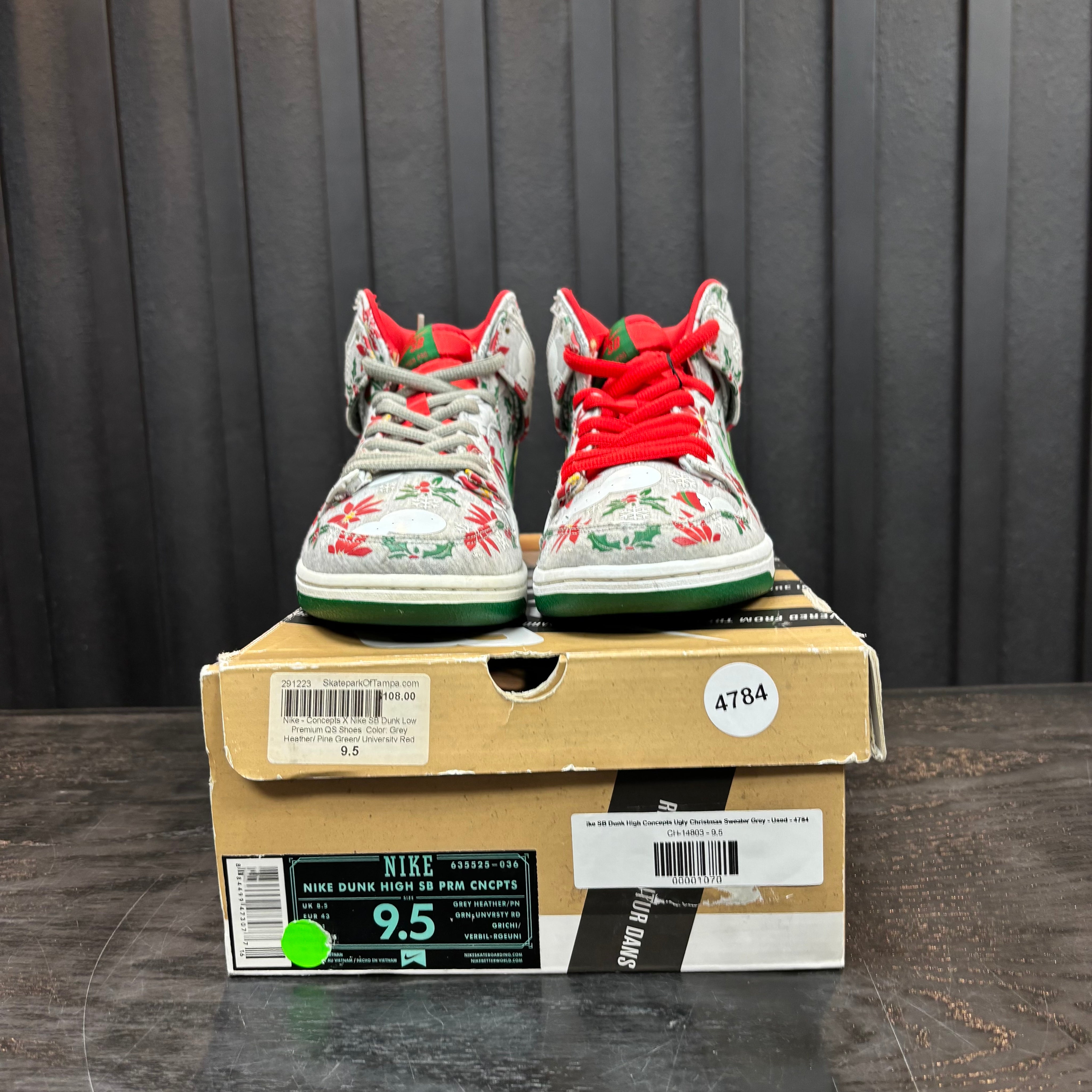 Nike SB Dunk High Concepts Ugly Christmas Sweater Grey - Used - 4784