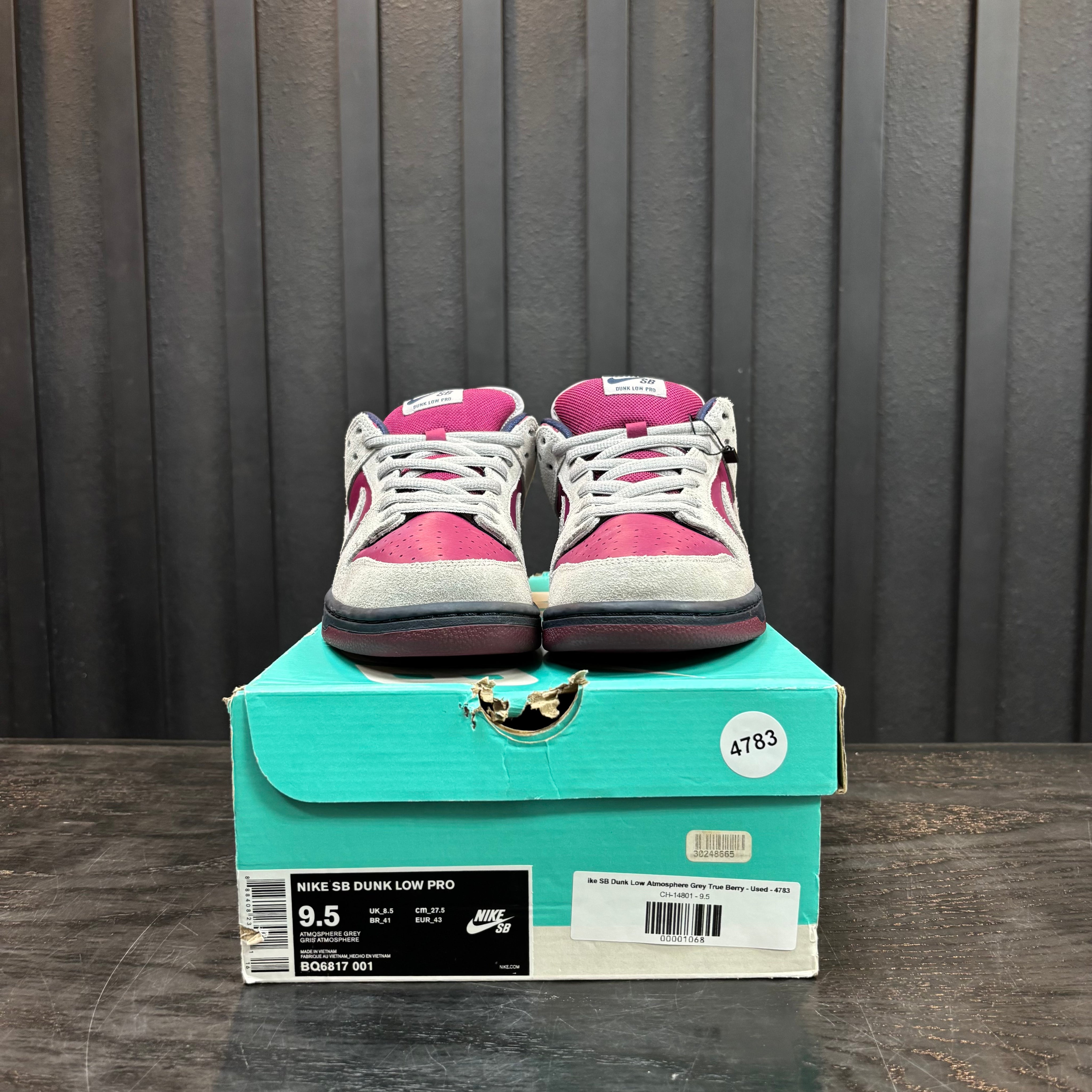 Nike SB Dunk Low Atmosphere Grey True Berry - Used - 4783