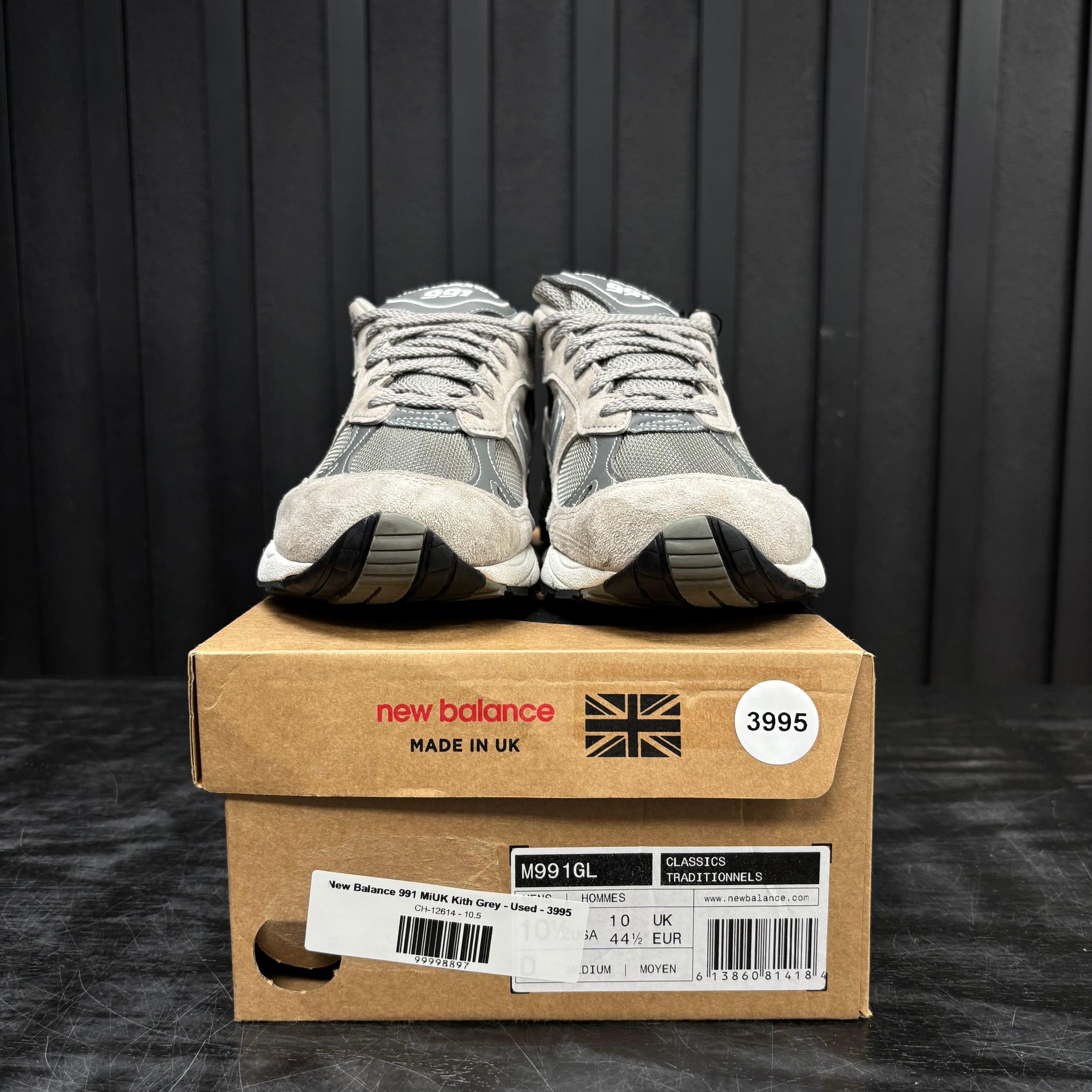 New Balance 991 MiUK Kith Grey - Used - 3995
