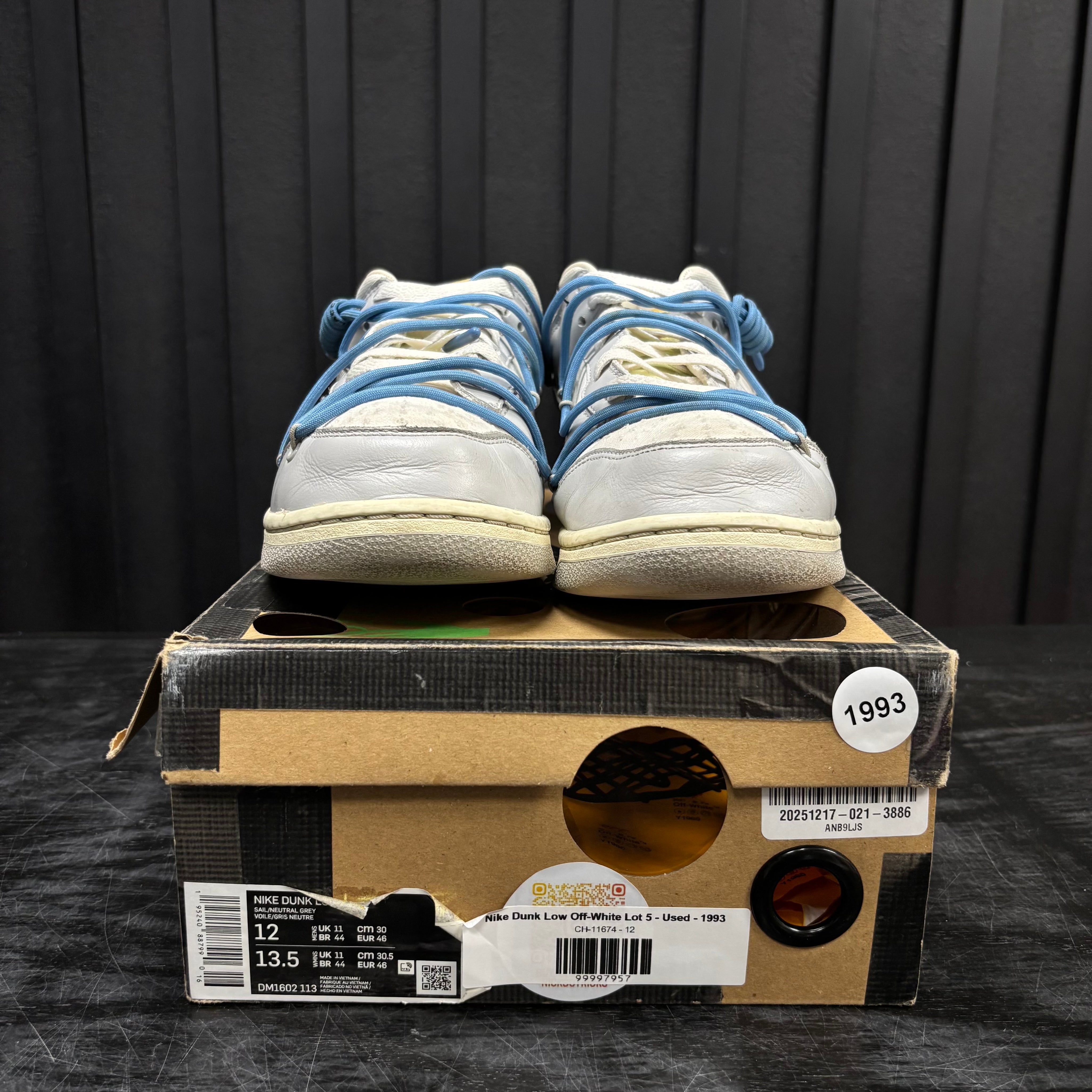 Nike Dunk Low Off-White Lot 5 - Used - 1993