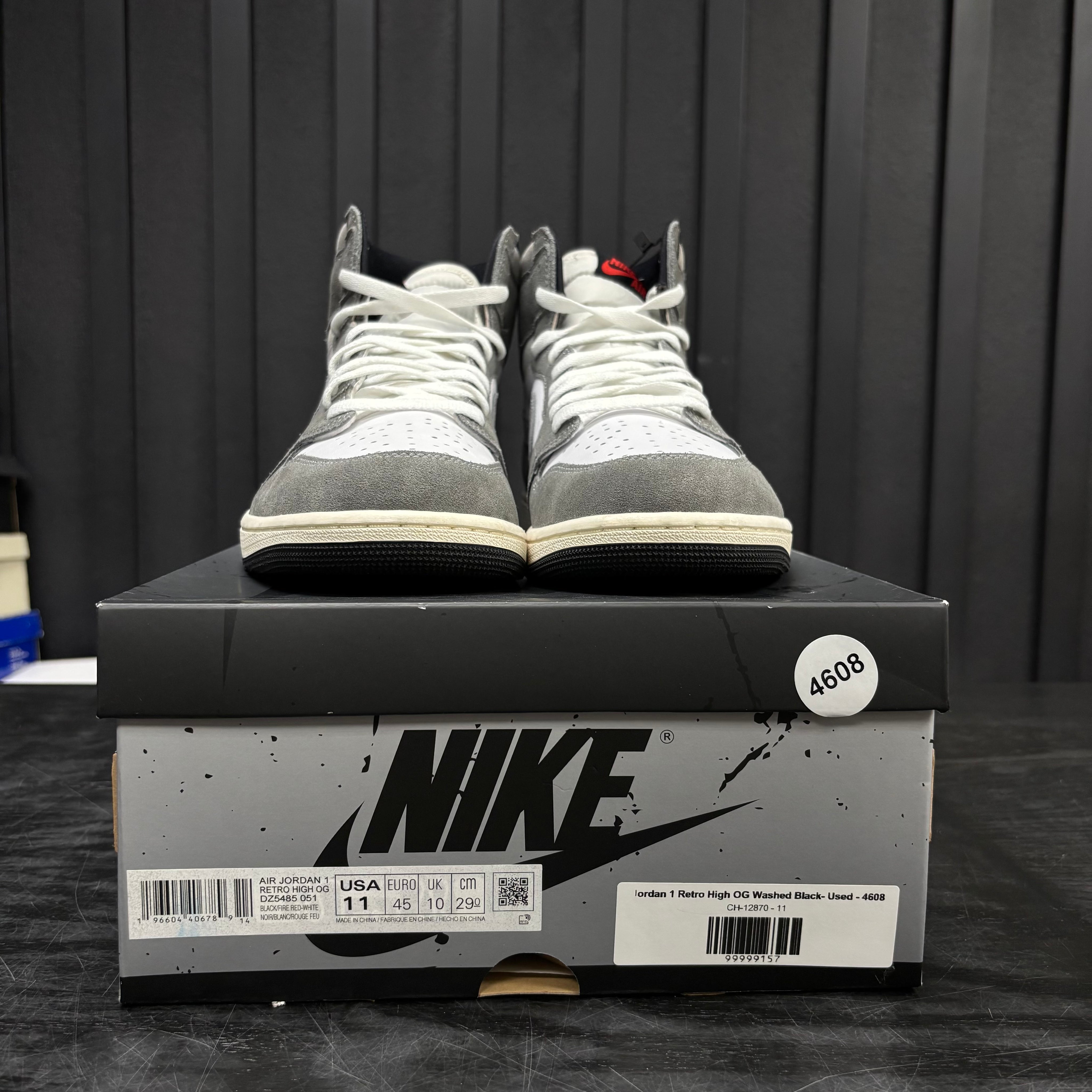 Jordan 1 Retro High OG Washed Black- Used - 4608