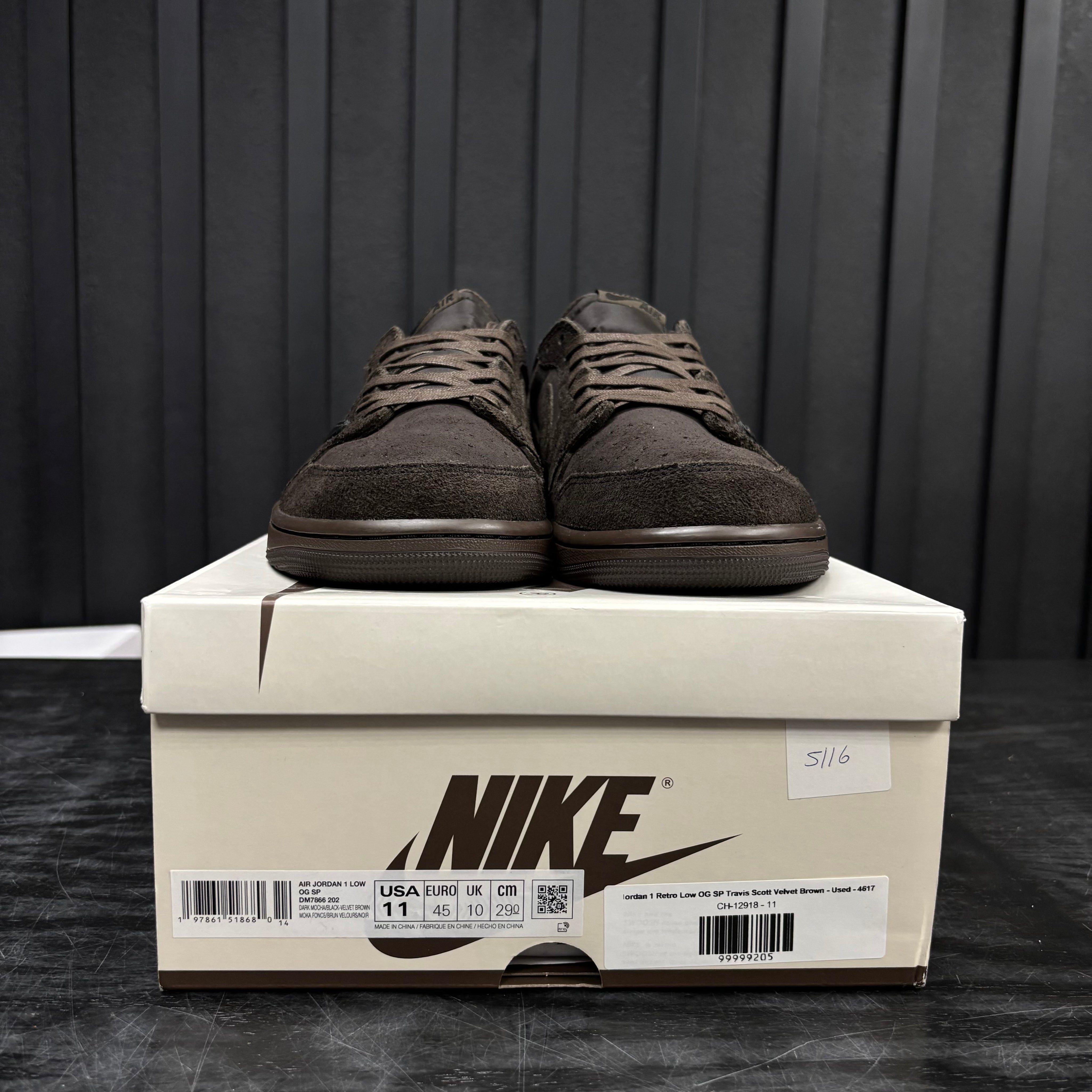 Jordan 1 Retro Low OG SP Travis Scott Velvet Brown - Used - 4617