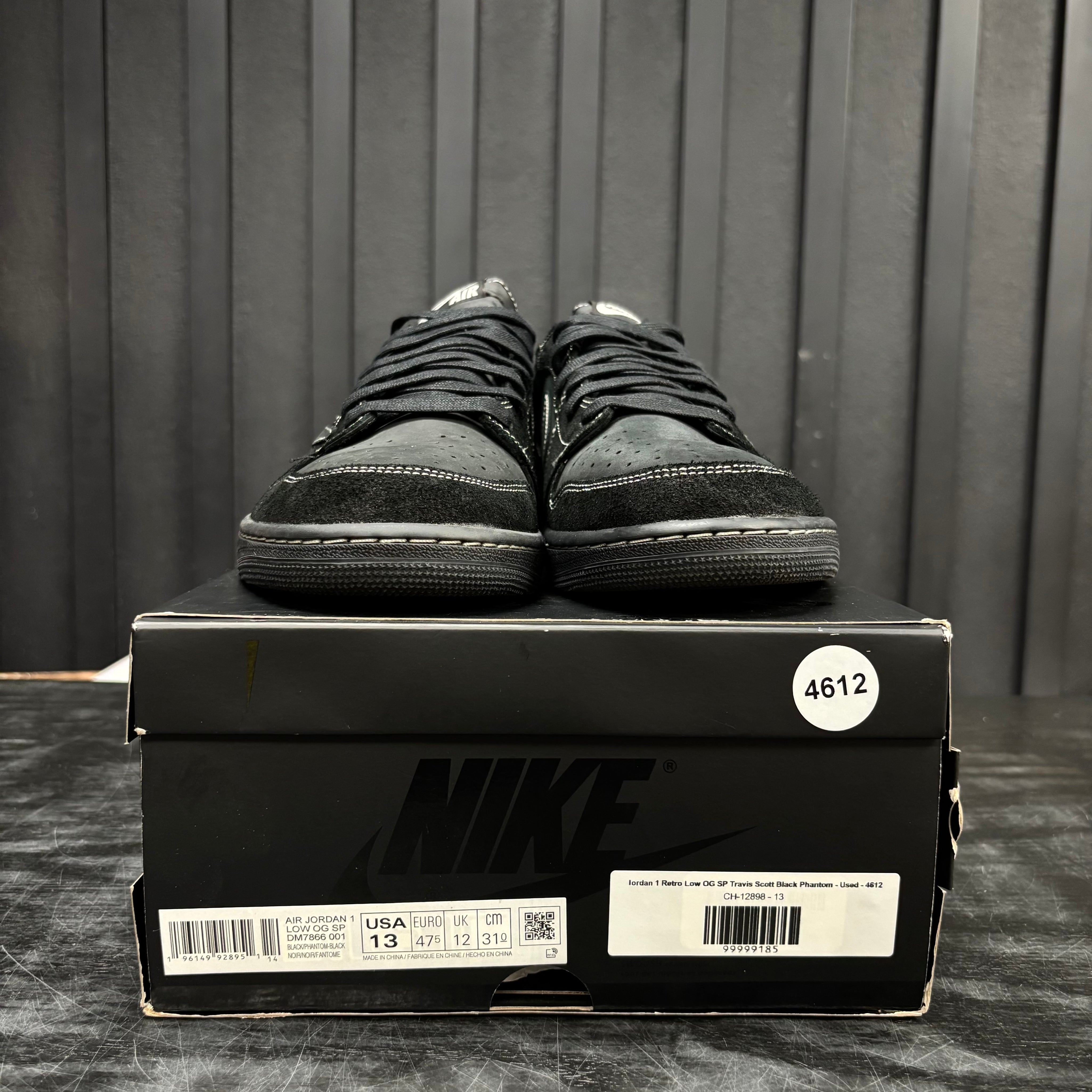 Jordan 1 Retro Low OG SP Travis Scott Black Phantom - Used - 4612