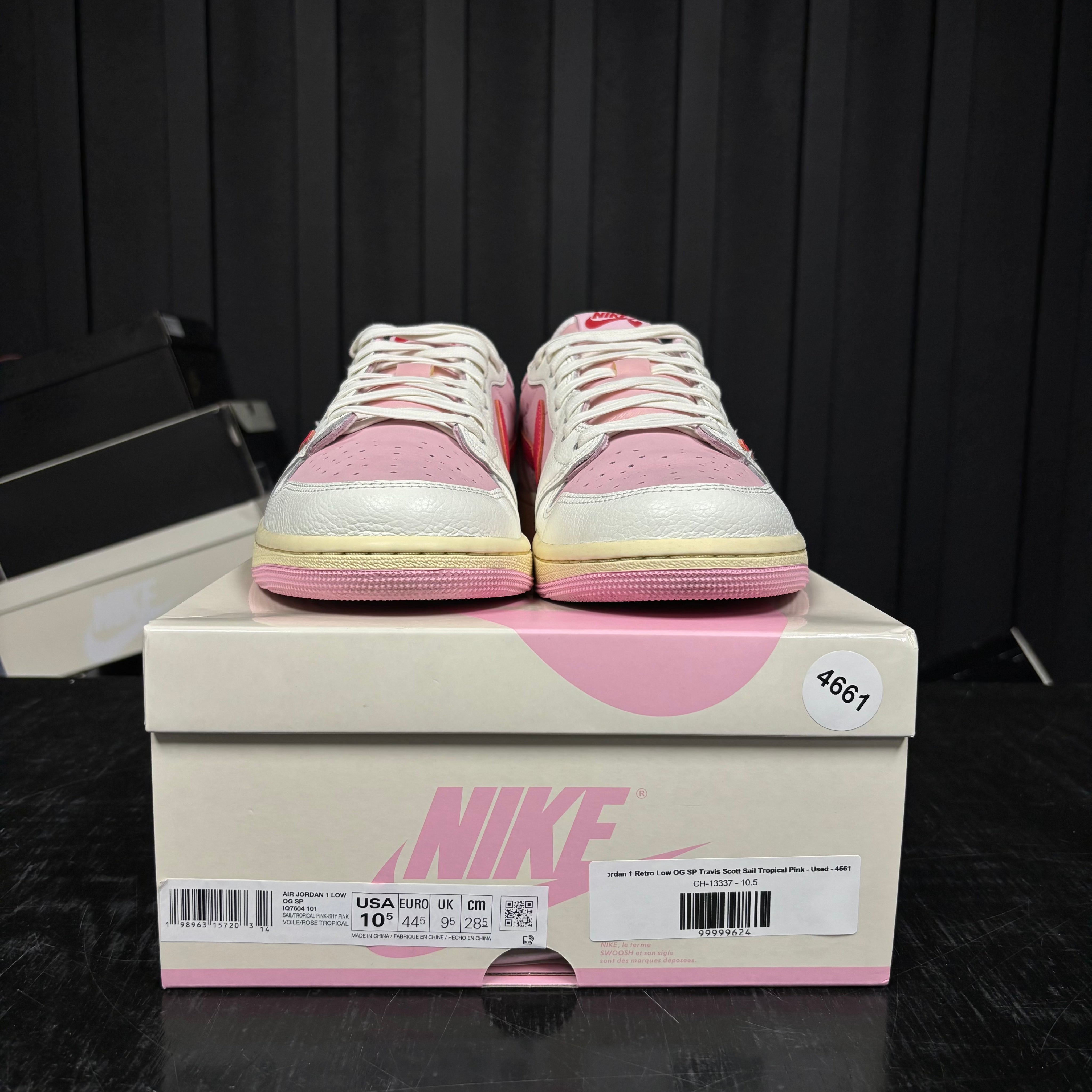 Jordan 1 Retro Low OG SP Travis Scott Sail Tropical Pink - Used - 4661