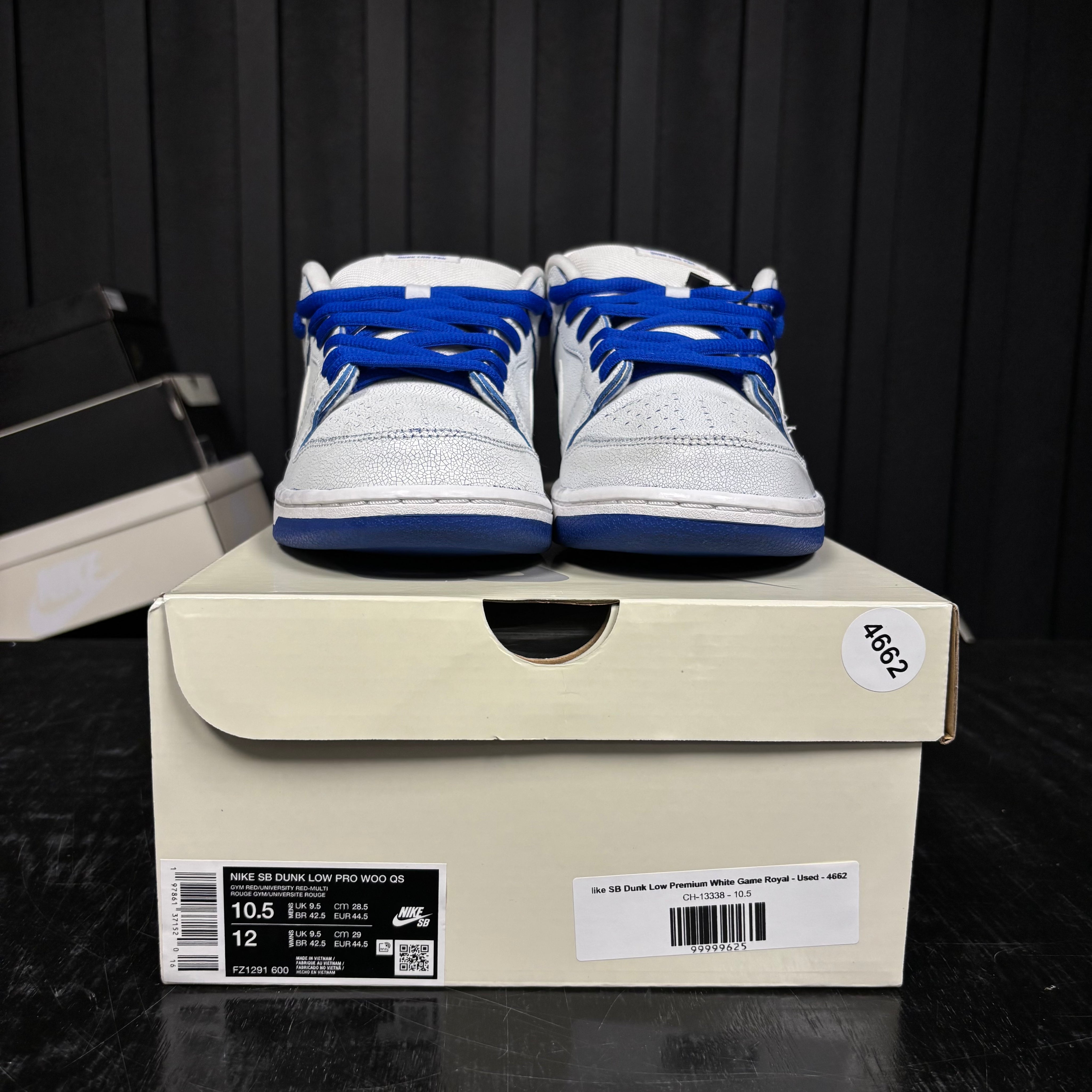 Nike SB Dunk Low Premium White Game Royal - Used - 4662