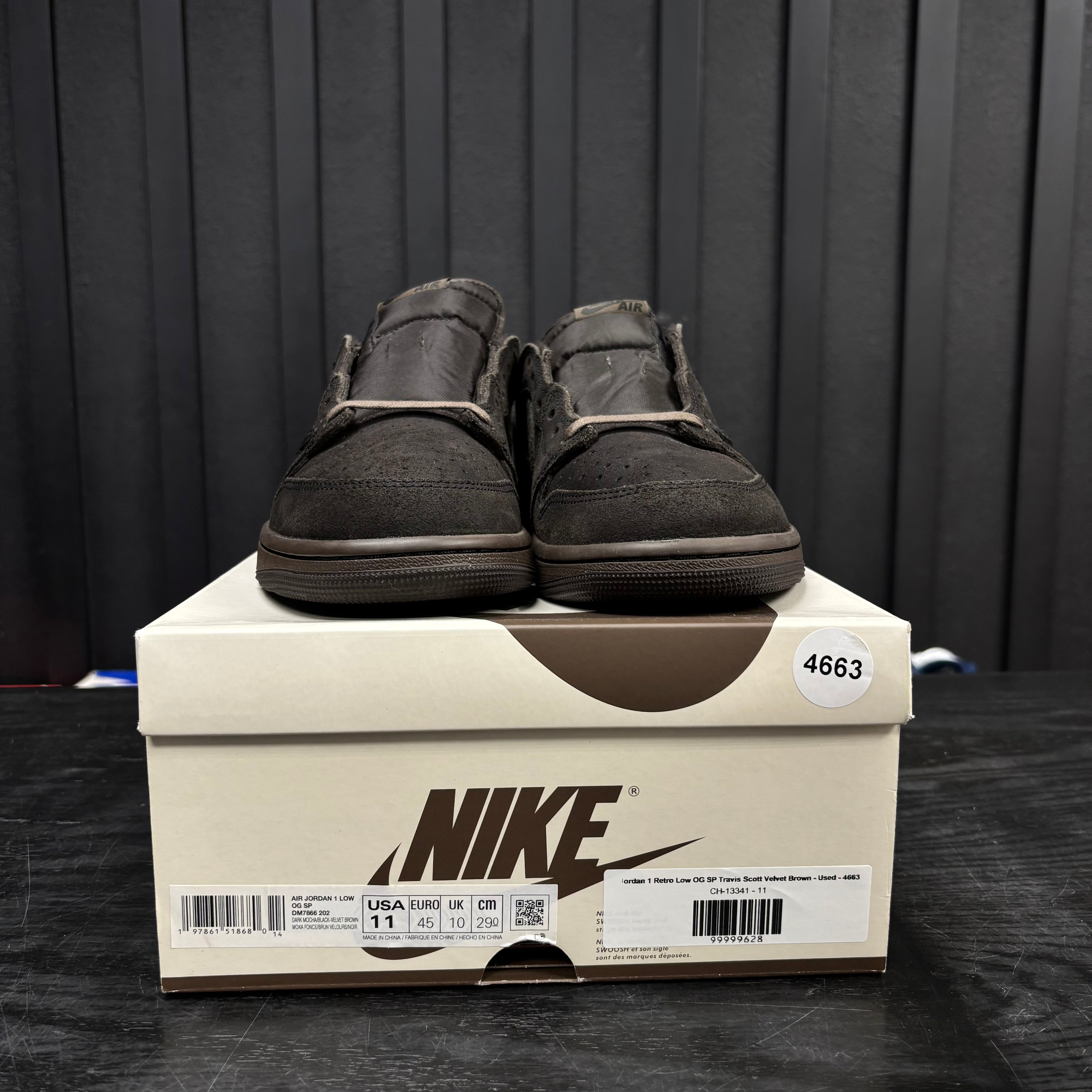 Jordan 1 Retro Low OG SP Travis Scott Velvet Brown - Used - 4663
