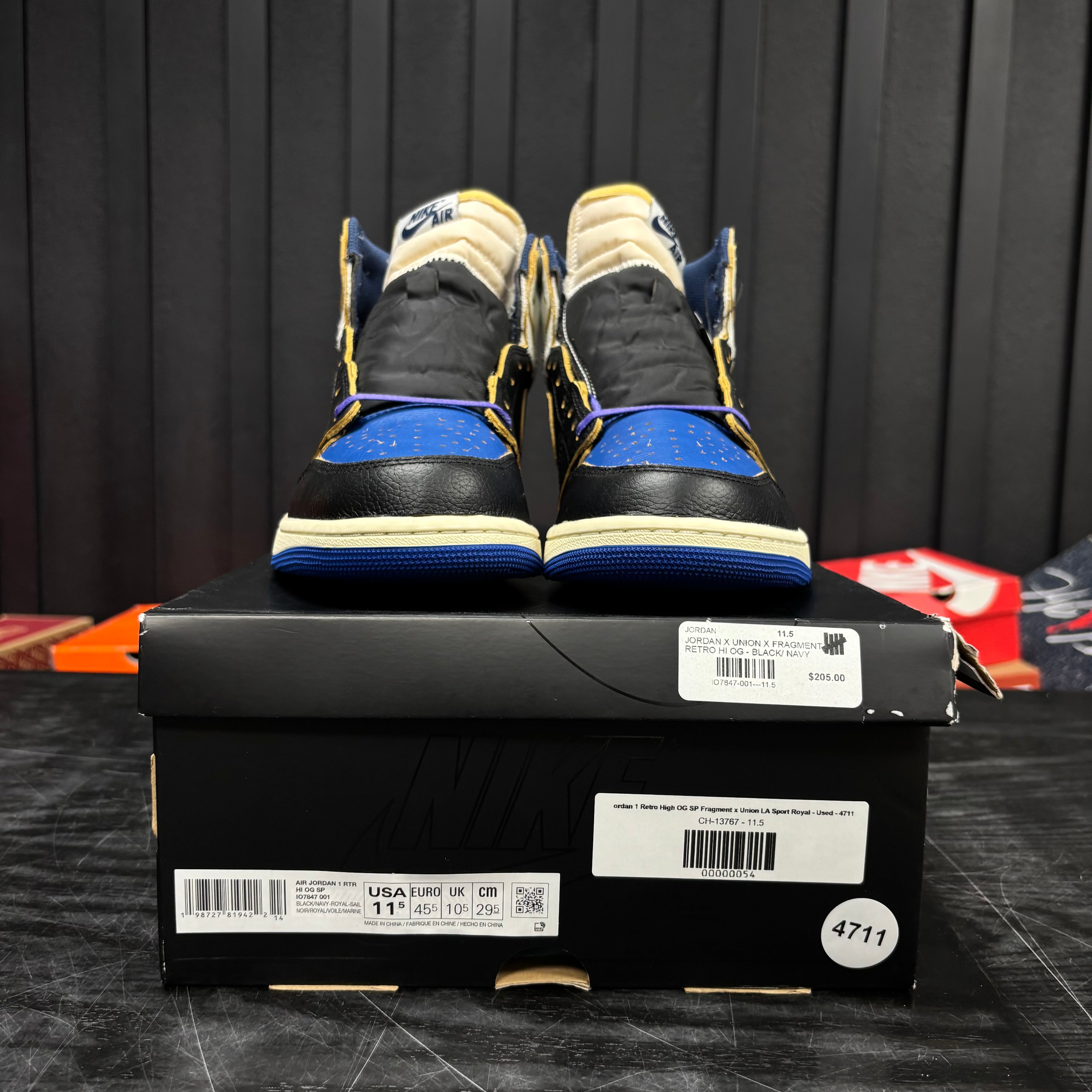 Jordan 1 Retro High OG SP Fragment x Union LA Sport Royal - Used - 4711