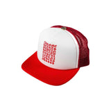 Chrome Hearts Eyechart Trucker Hat Red/Red