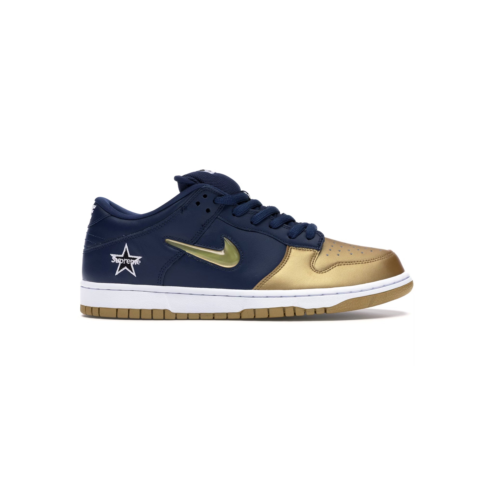 Nike SB Dunk Low Supreme Jewel Swoosh Gold