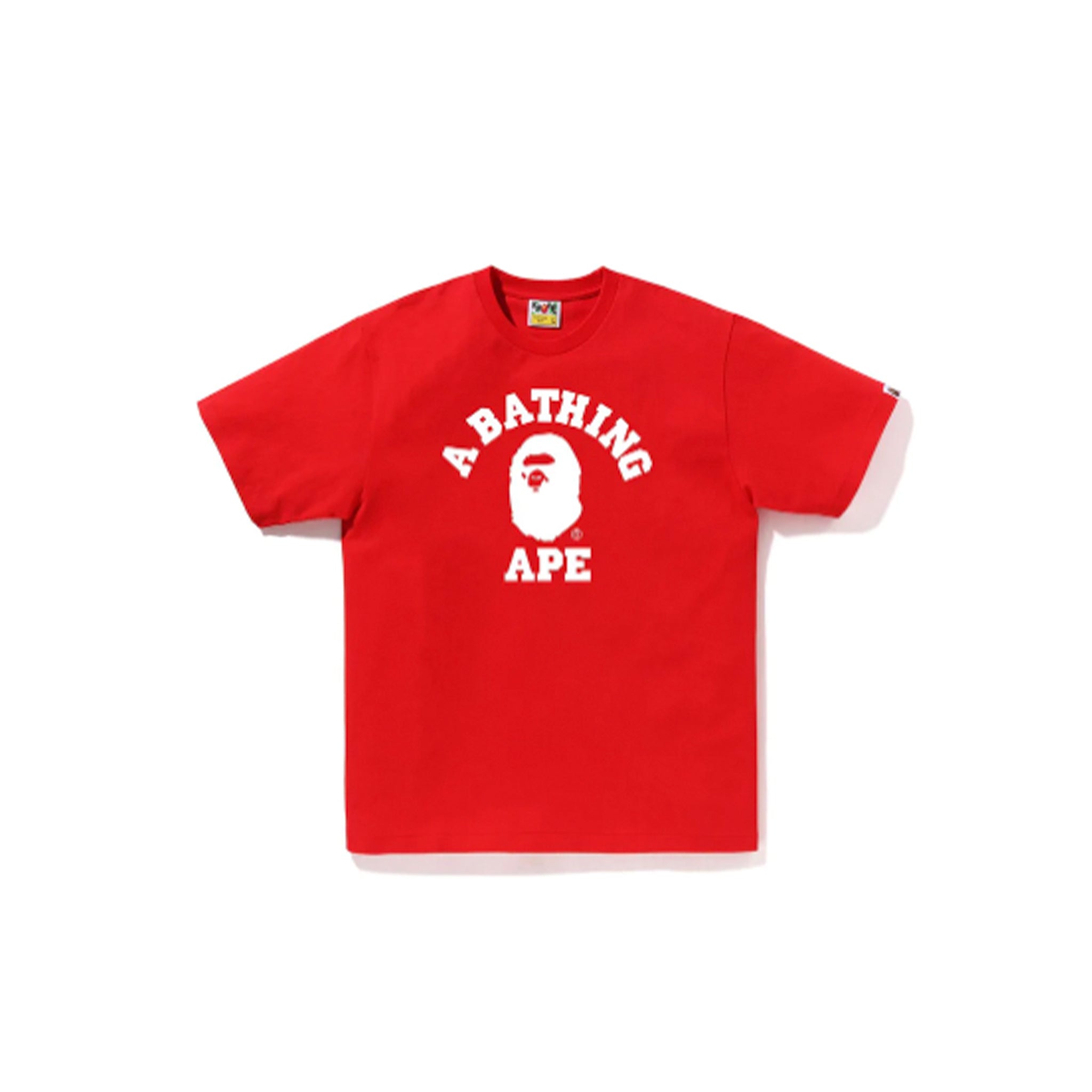 A Bathing Ape Bicolor College Tee Red