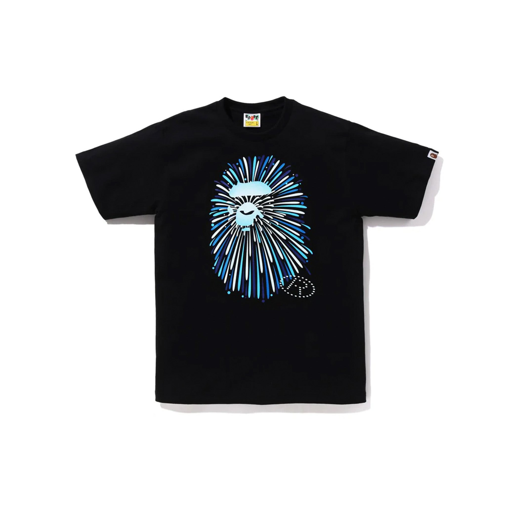 Bape Head Firework Tee Black/Blue - Common Hype