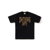 Bape Wild Brown Leopard Pattern NYC Logo Tee Black
