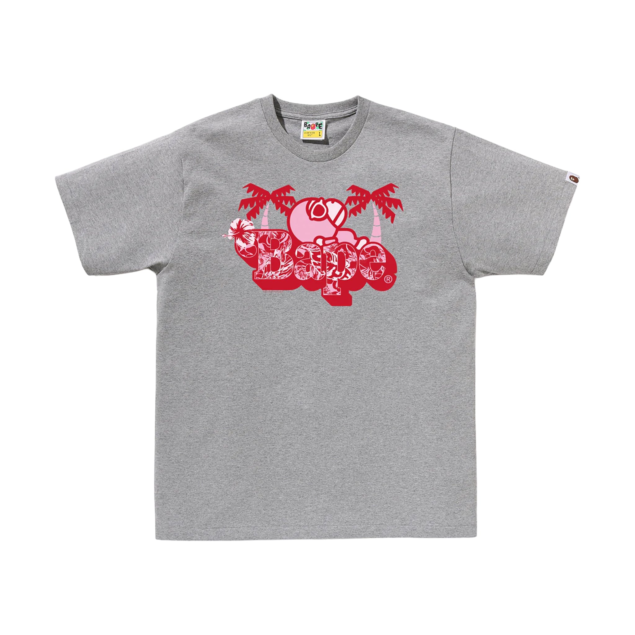 Bape Palm Resort Camo Milo On Bape Tee Grey Pink