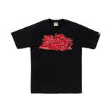 Bape Asnka Kanji Graffiti Logo Tee Black Red