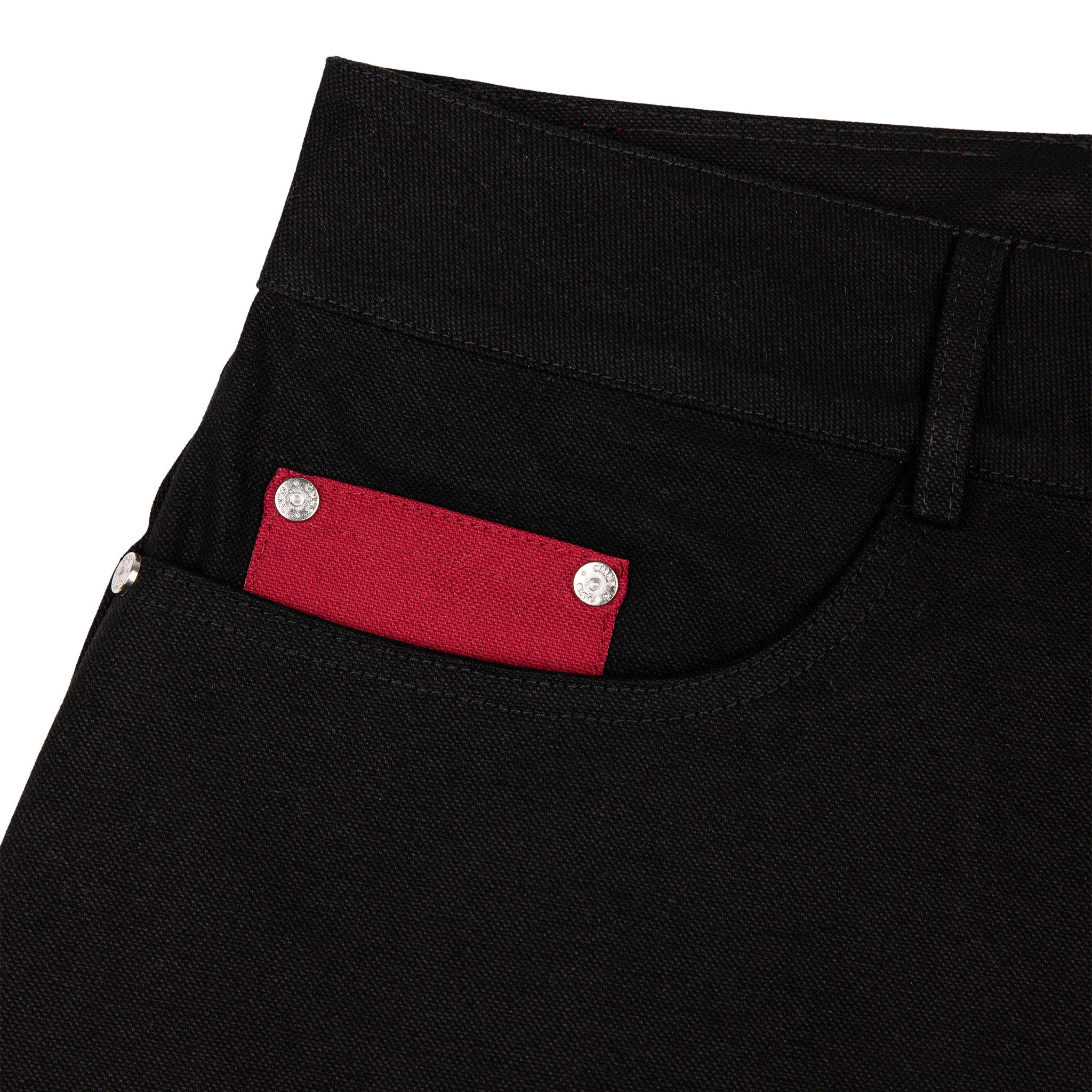 Commons Double Knee Canvas Short Black - Common Hype