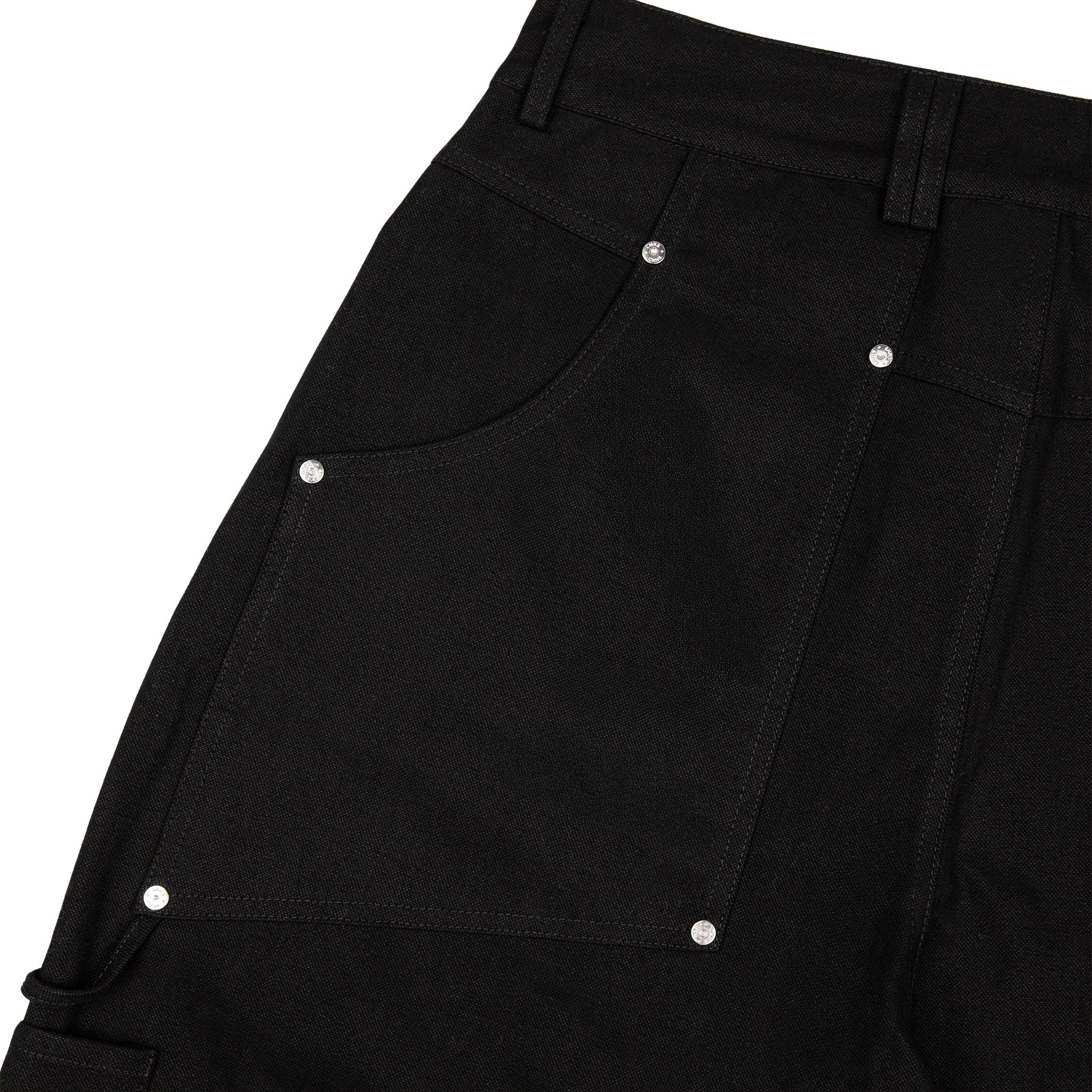Commons Double Knee Canvas Short Black - Common Hype