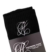 Common Hype Tonal Embroidered Sock Black (3-Pack) - Common Hype