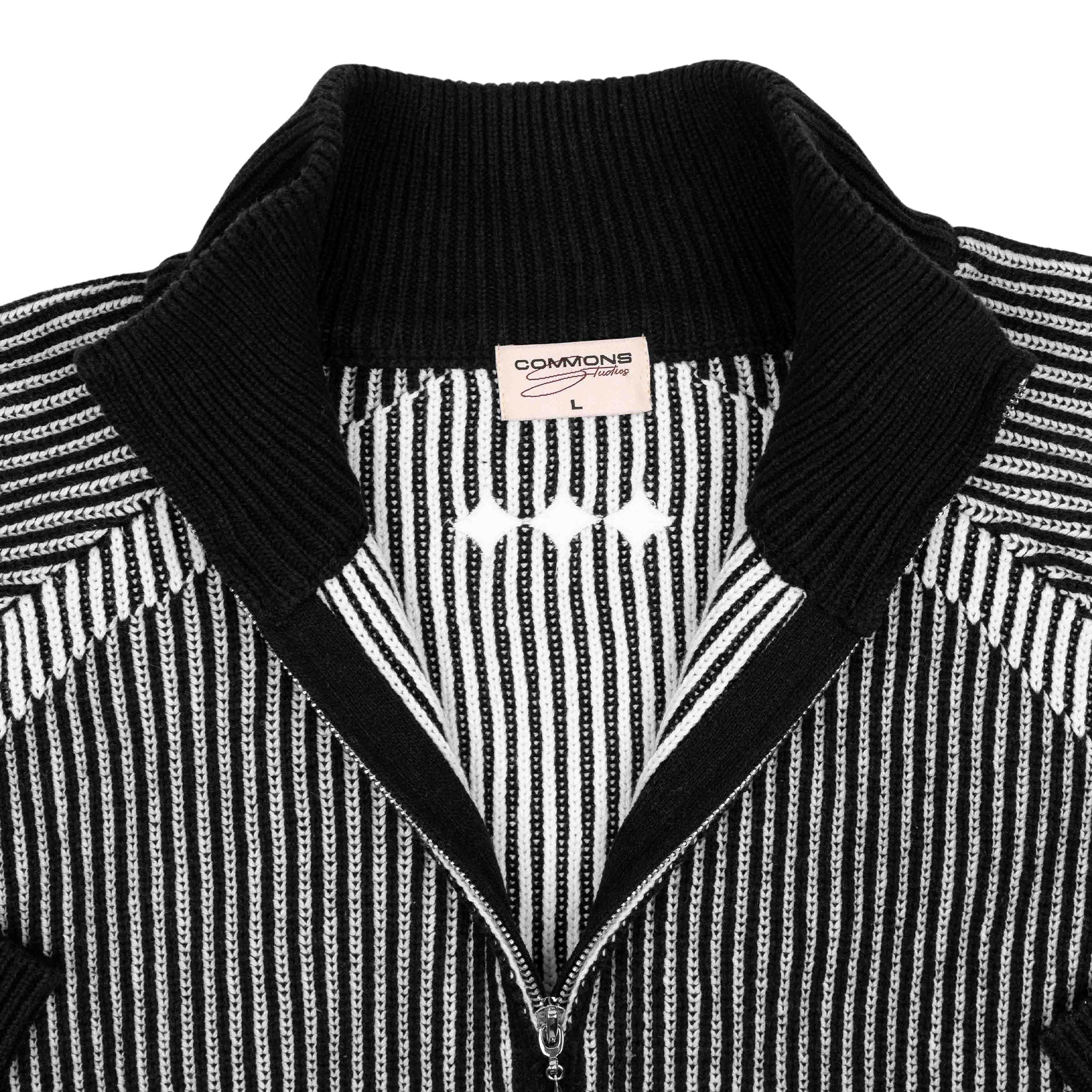 Commons Star Zip-Up Knit Black