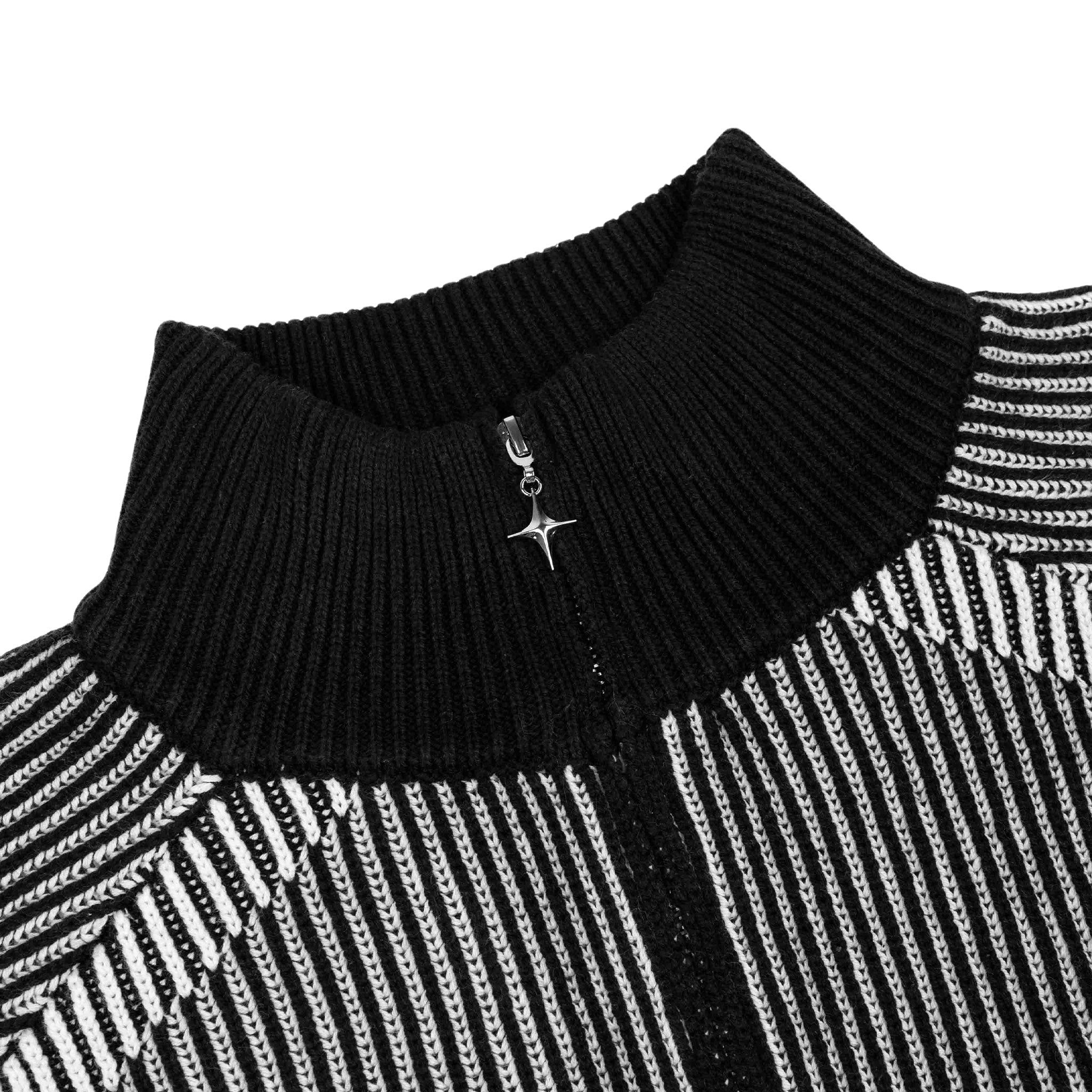 Commons Star Zip-Up Knit Black
