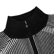 Commons Star Zip-Up Knit Black