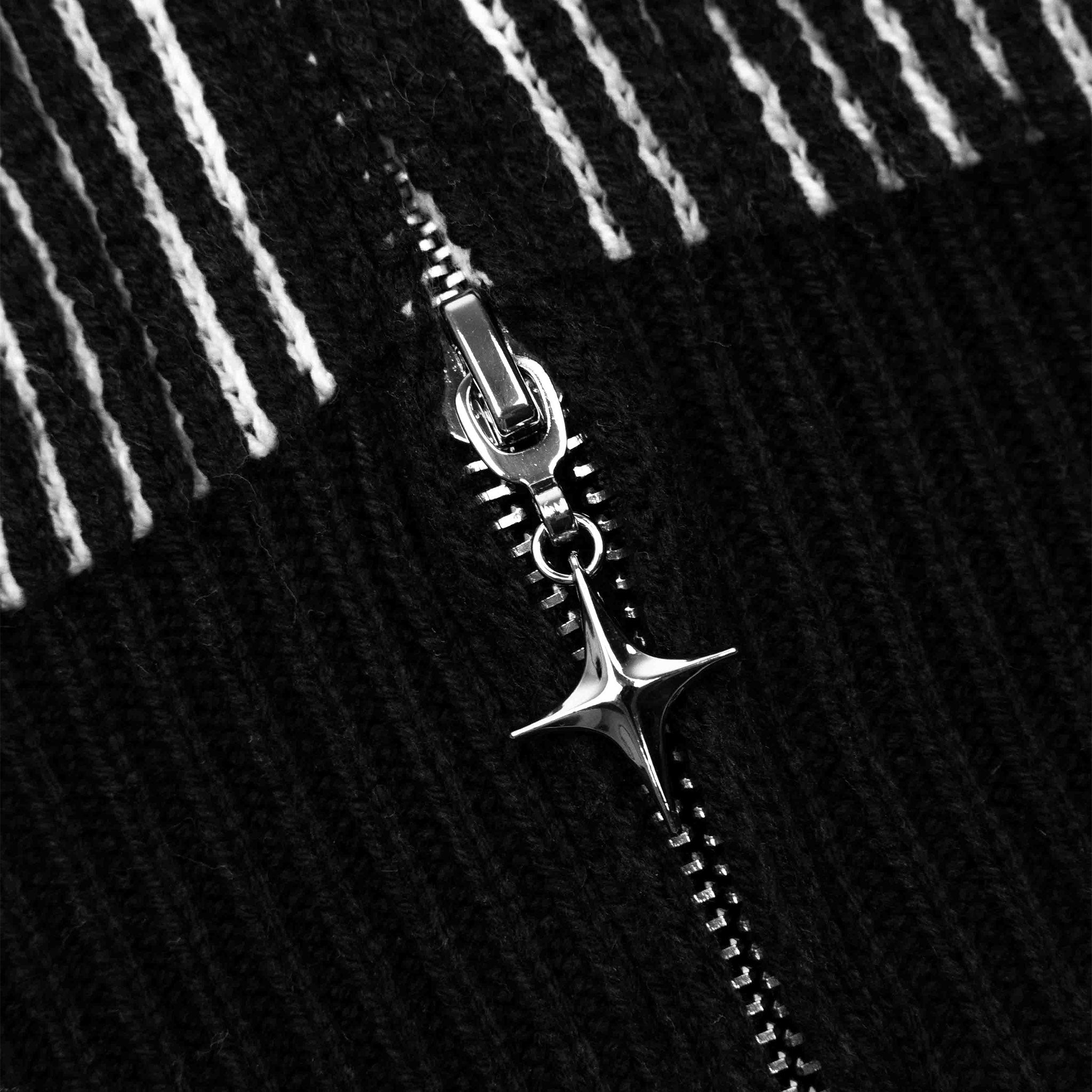 Commons Star Zip-Up Knit Black