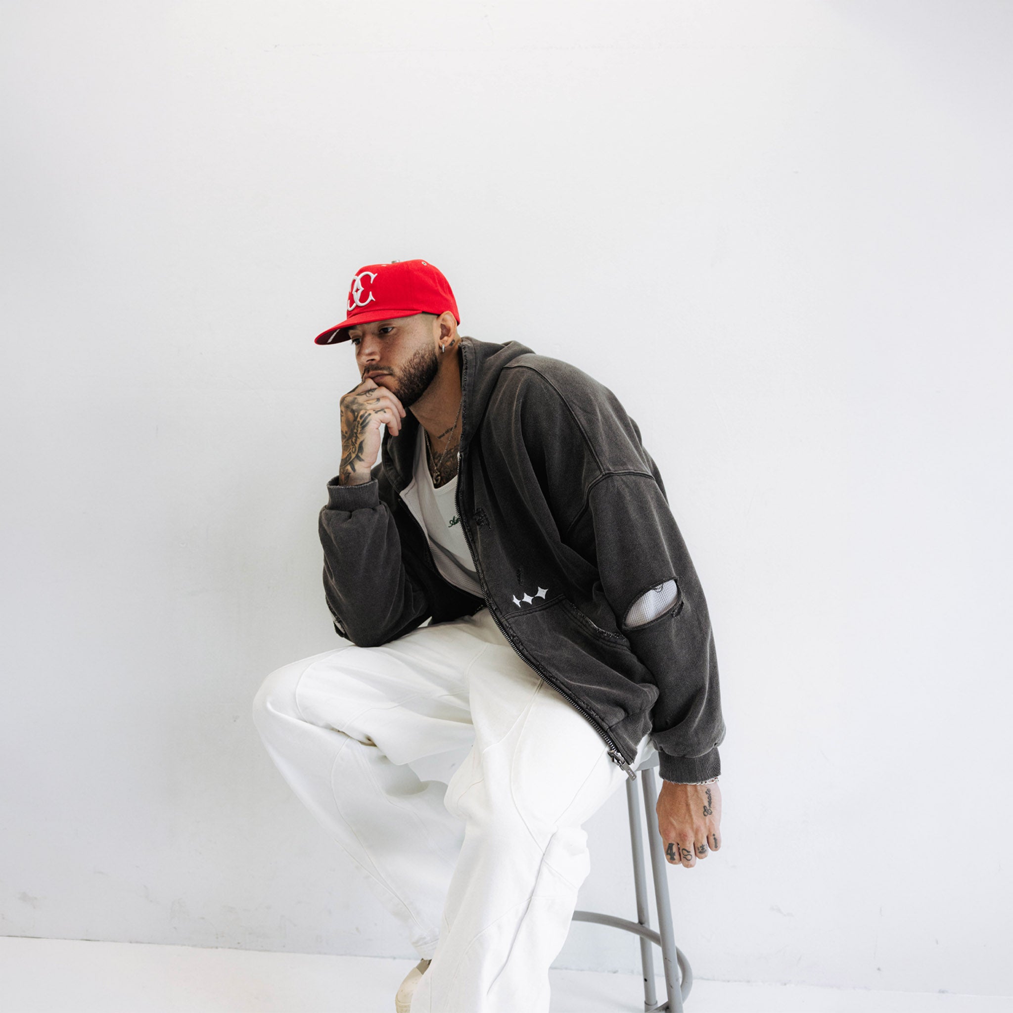 Commons Reversible Thermal Zip Up Faded Black
