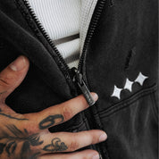 Commons Reversible Thermal Zip Up Faded Black