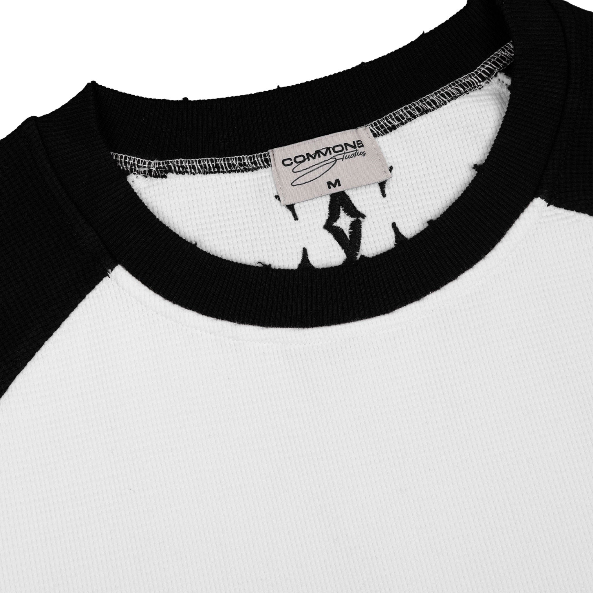 Commons Studios Waffle Thermal Long Sleeve Black/White