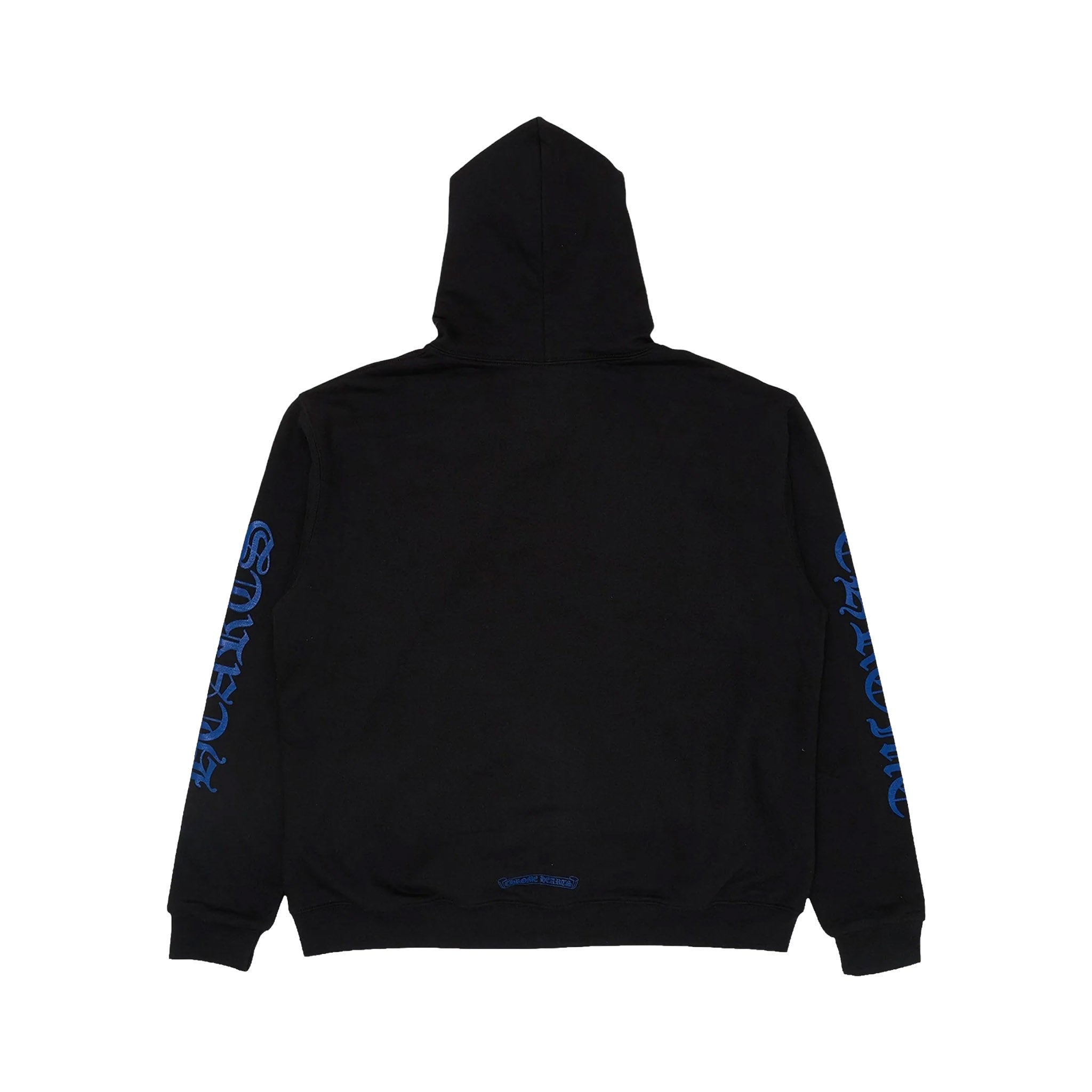Chrome Hearts Blue Vertical Logo Zip-Up Thermal Lined Hoodie