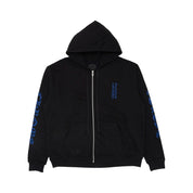 Chrome Hearts Blue Vertical Logo Zip-Up Thermal Lined Hoodie