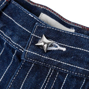 Commons Pinstripe Conductor Denim Pant Midnight Blue - Common Hype