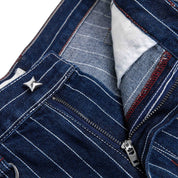 Commons Pinstripe Conductor Denim Pant Midnight Blue - Common Hype