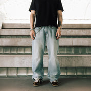 Commons Studios Washed Straight Denim Pant Jade - Common Hype