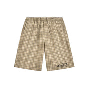 Boredom Kills Lounge Plaid Track Shorts Khaki