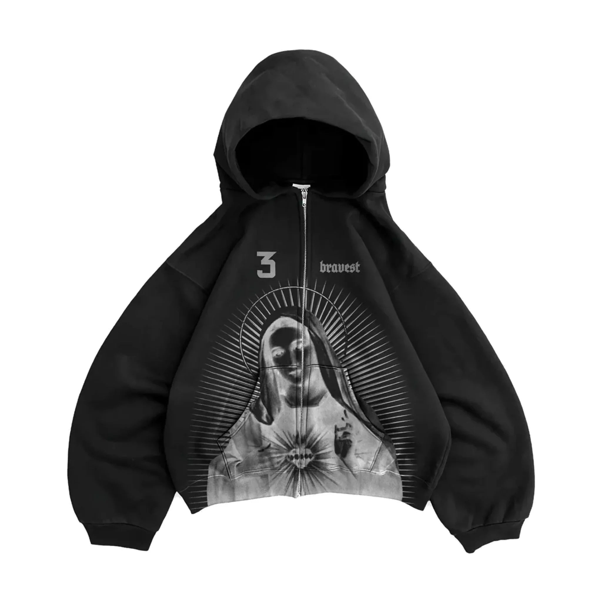 Bravest Studios Black Mary Zip Up Hoodie