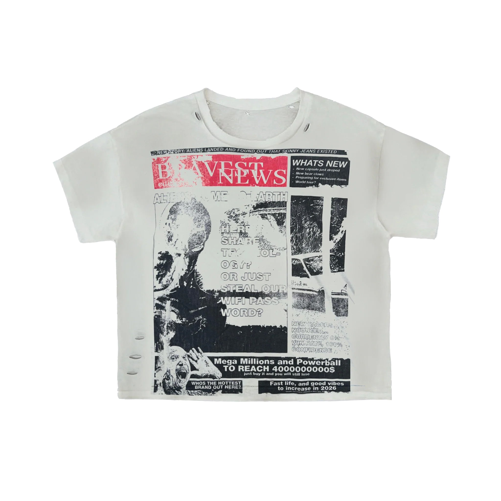 Bravest Studios Newspaper Tee Grey