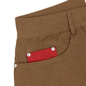 Commons Double Knee Canvas Short Brown - Common Hype