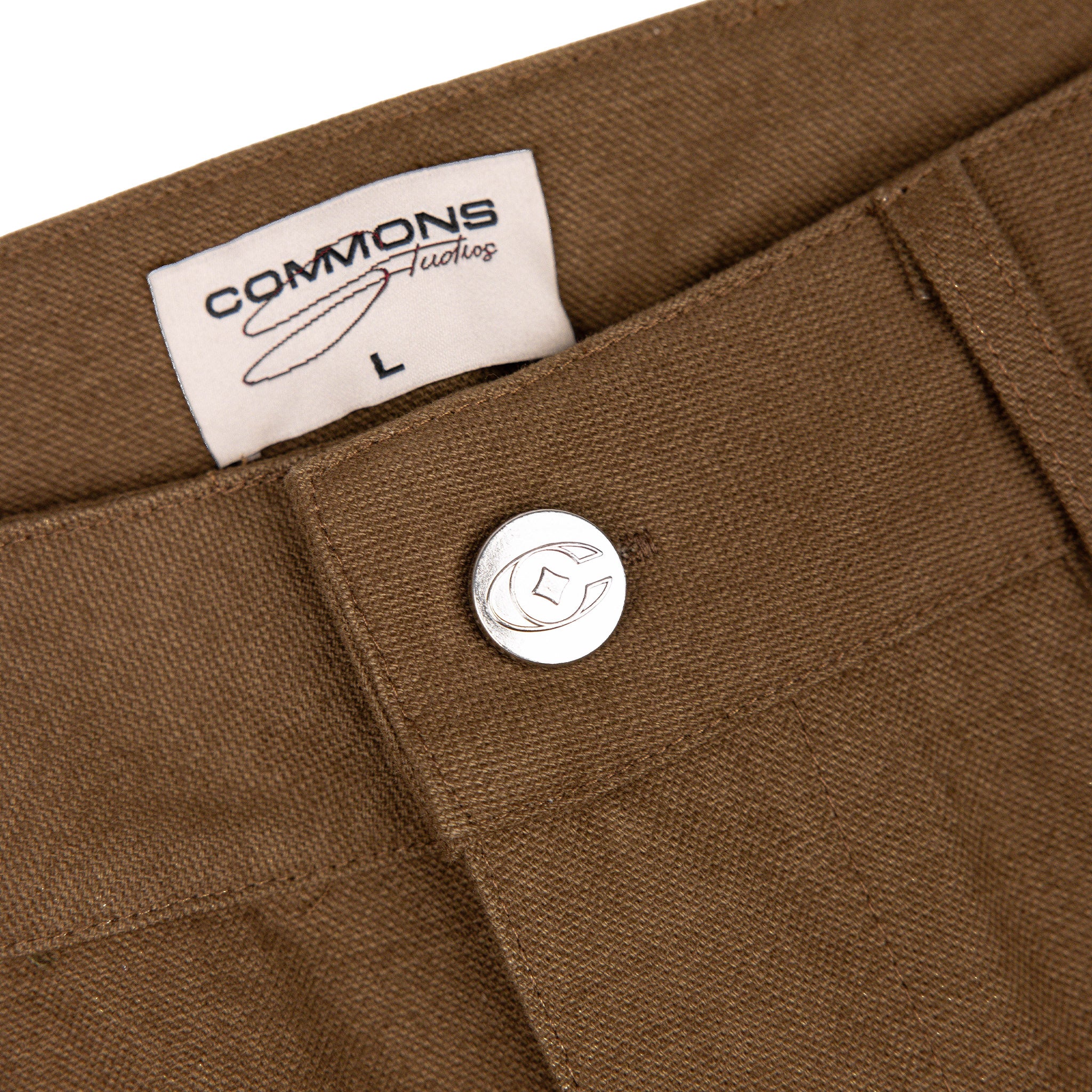 Commons Double Knee Canvas Short Brown - Common Hype
