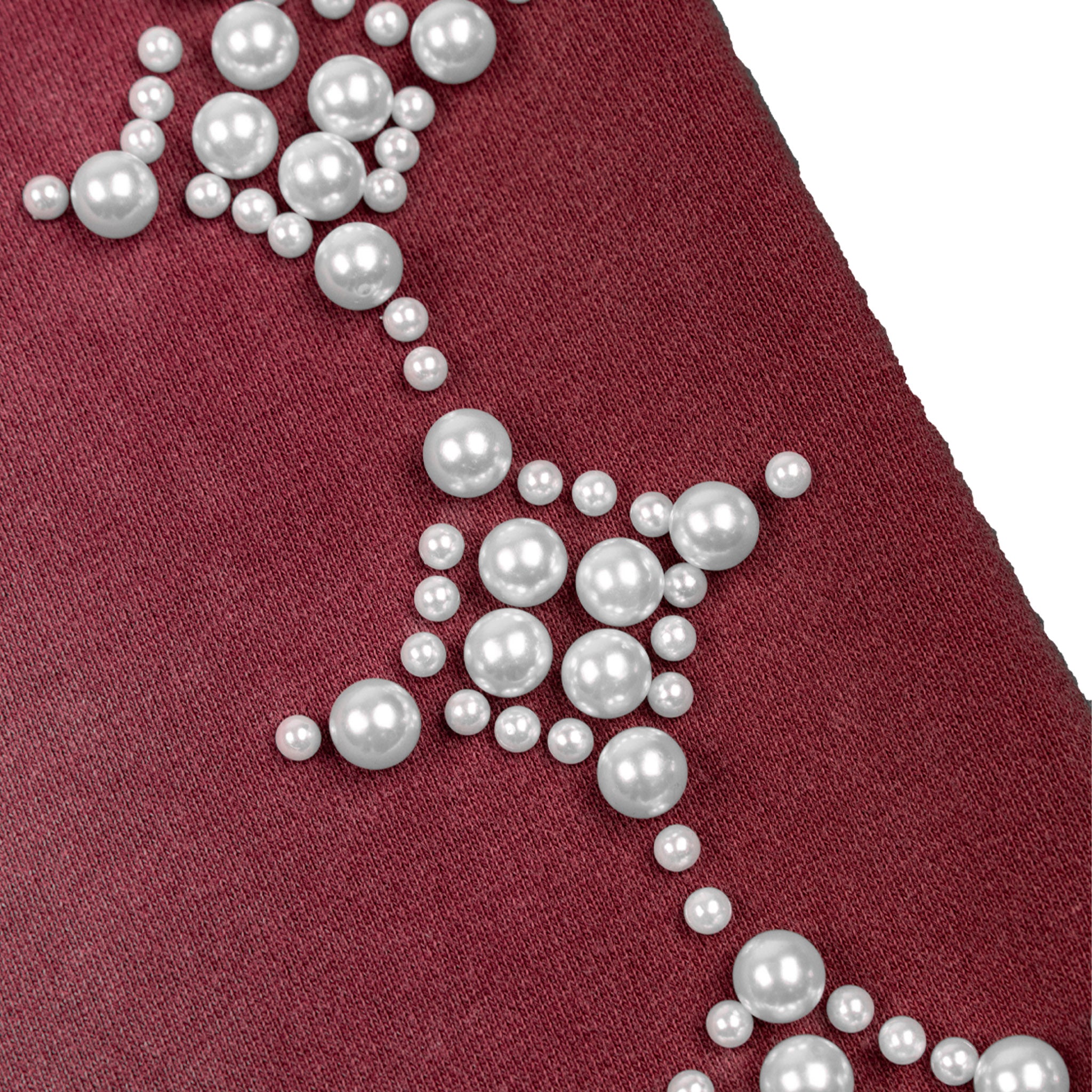 Commons Pearled Star Sweatshort Burgundy
