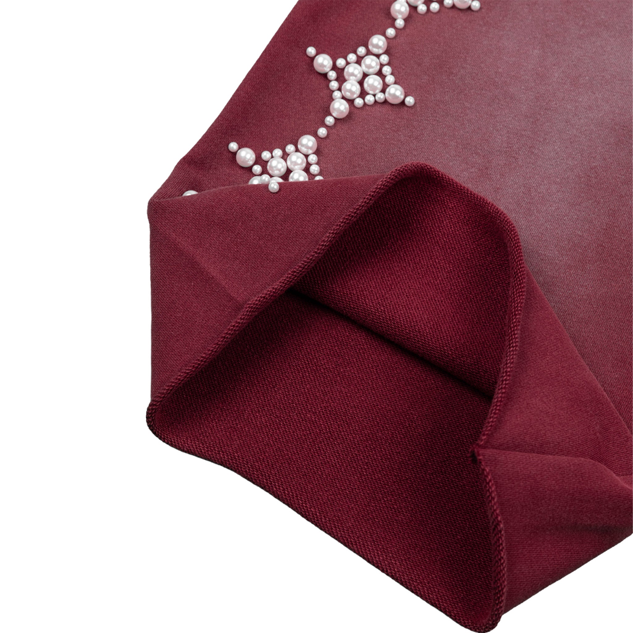 Commons Pearled Star Sweatshort Burgundy