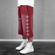 Commons Pearled Star Sweatshort Burgundy