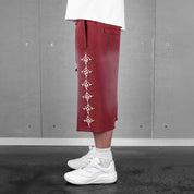 Commons Pearled Star Sweatshort Burgundy