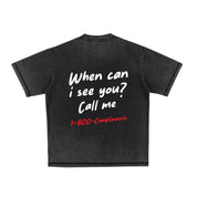 Compliments When Can I See You Black Vintage Tee