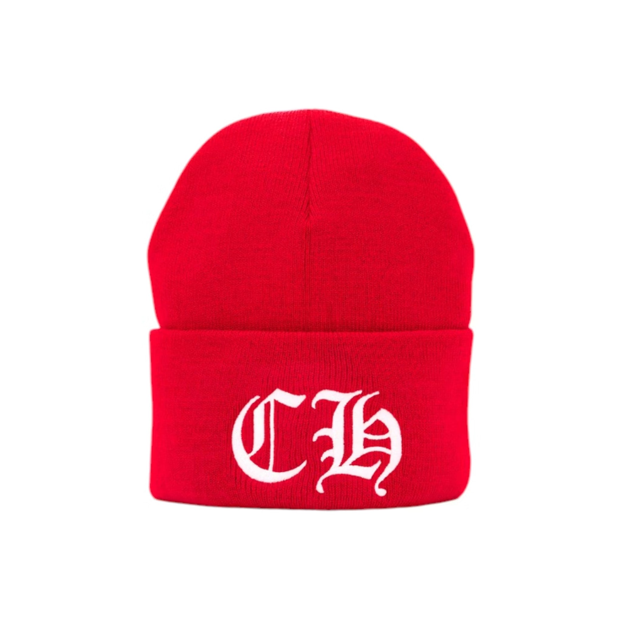 Chrome Hearts CH Logo Beanie Red/White