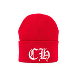 Chrome Hearts CH Logo Beanie Red/White