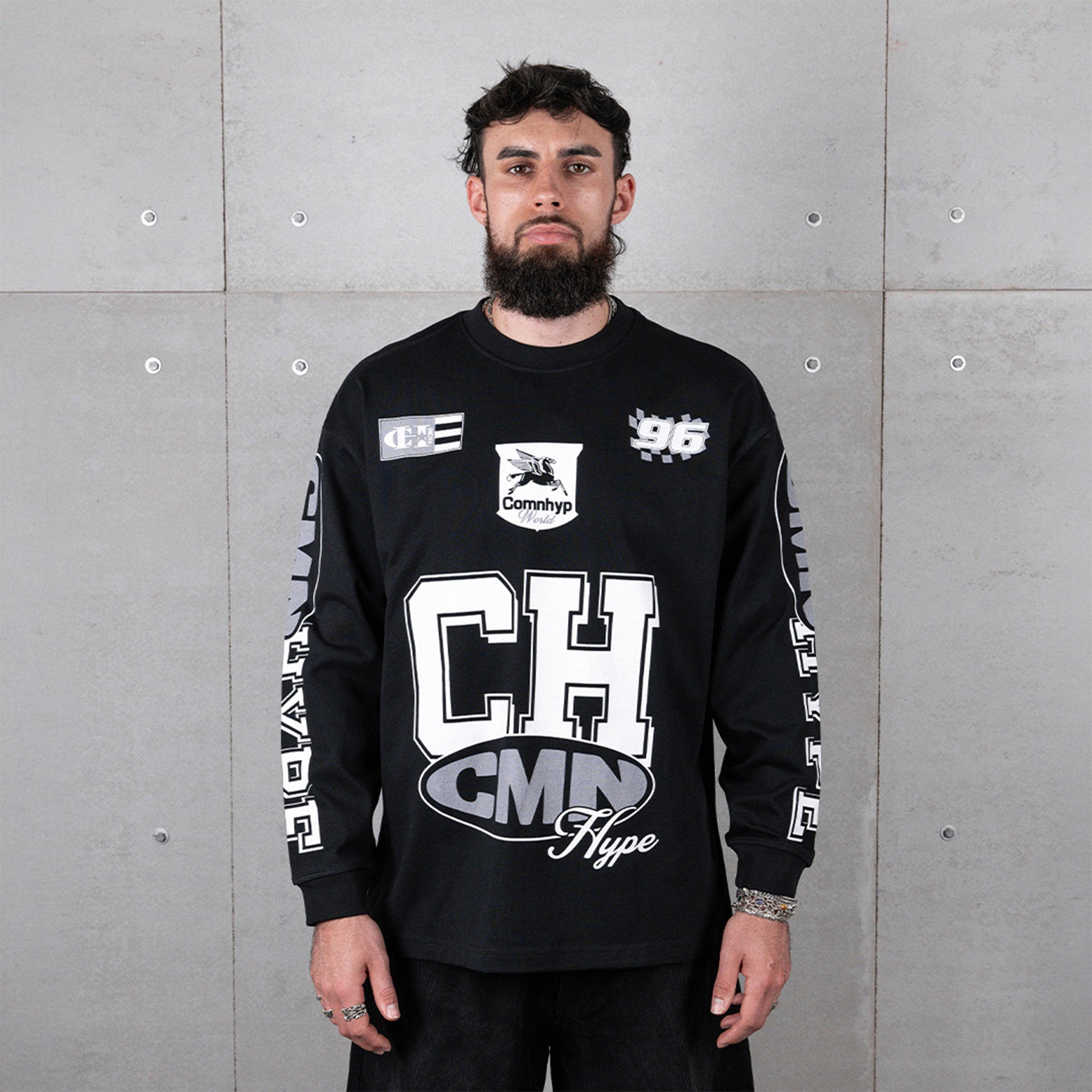 Common Hype Motorsport Long Sleeve Tee Black
